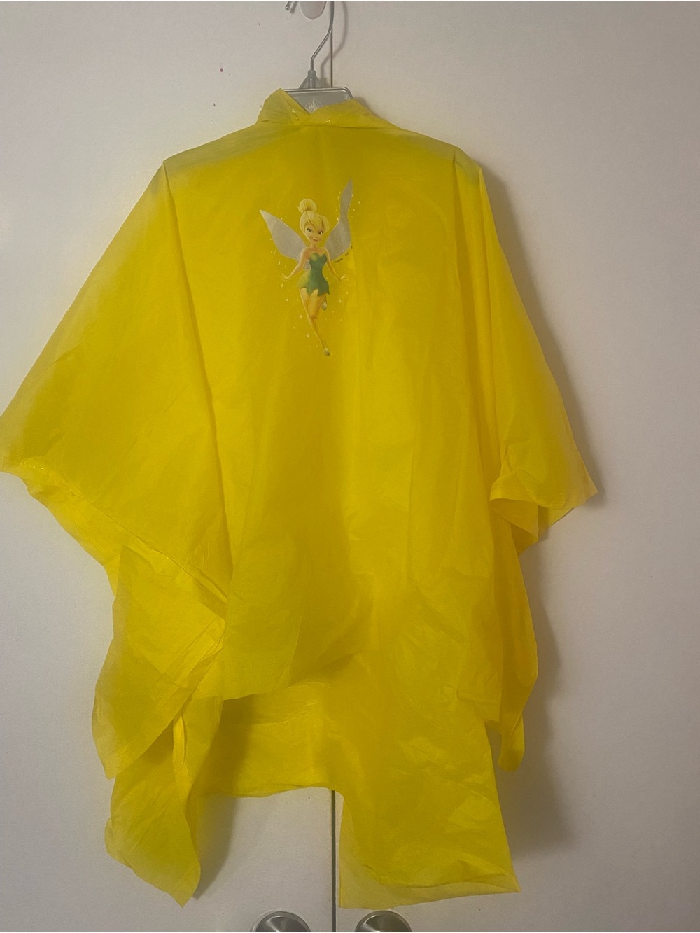 Size 3-T. Yellow Tinker Bell Kids Rain Poncho - Lightweight Waterproof Top